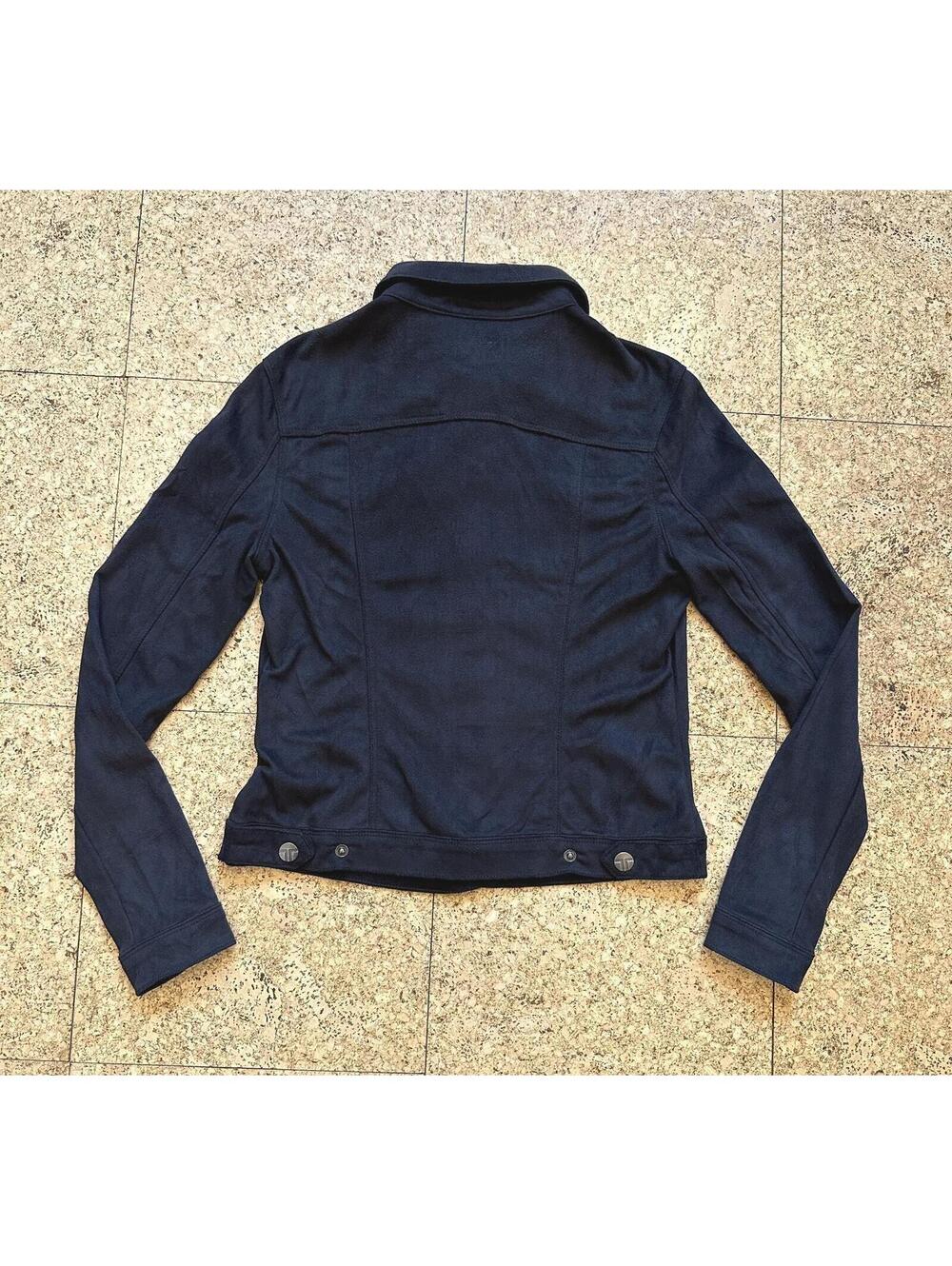 Tractr Faux Suede Snap Jacket Women's Small Black Stretch Moto Minimalist - Picture 2 of 6